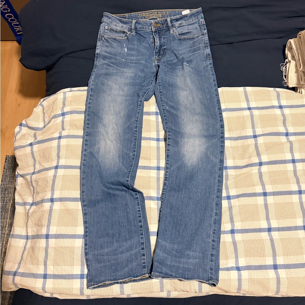 American Eagle Outfitters Men's Light Blue Straight Jeans